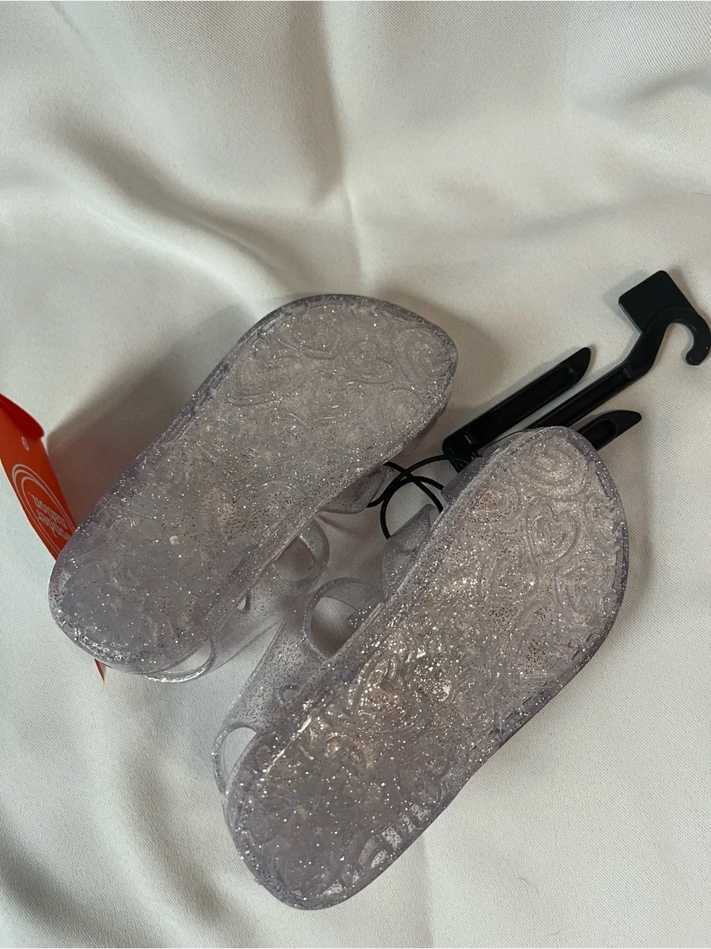 wonder nation Pink Glitter Strawberry Jelly Sandals